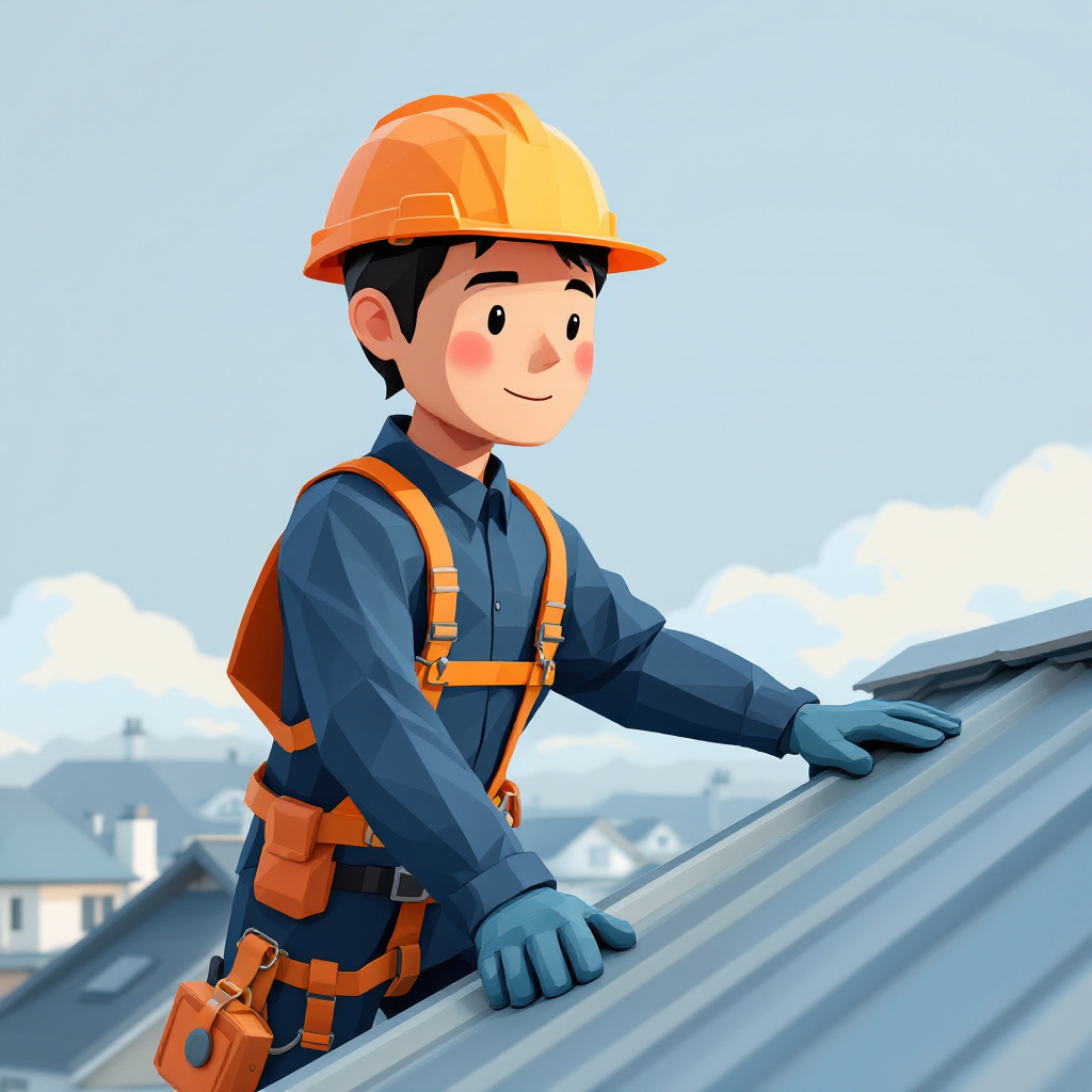 建築板金工（屋根・外壁）のキャラクターイラスト