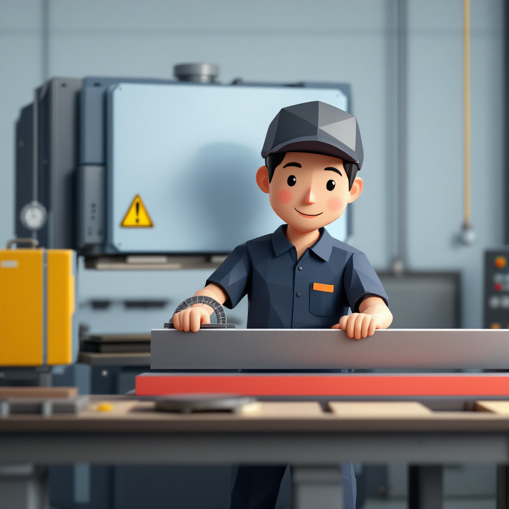 製缶・工場板金工のキャラクターイラスト